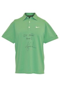 4/9/2010 Tiger Woods The Masters Tournament-Worn & Autographed Round 2 Friday Polo