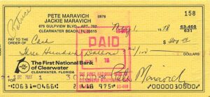 5/1/1978 Pete Maravich Double Signed Check