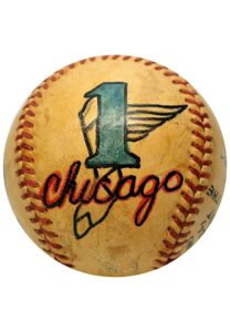 5/10/1955 Chicago White Sox vs Boston Red Sox Game-Used & Painted OAL Baseball