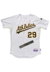 5/13/2007 Dan Johnson Oakland A’s Game-Used & Autographed Mother’s Day Jersey & Locker Plate