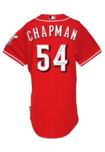 5/13/2012 Aroldis Chapman Cincinnati Reds Game-Used & Autographed Home Jersey