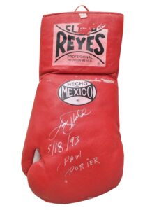 5/18/1993 Larry Holmes Fight Worn & Autographed Glove vs. Paul Poirier