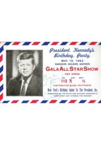 5/19/1962 John F. Kennedy Signed Gala All Star Show Birthday Invitation & Program Related Materials