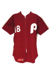 5/19/1979 Richie Hebner Philadelphia Phillies Team-Issued “Saturday Night” Burgundy Alternate Uniform