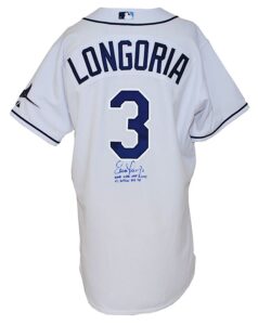 5/2/2009 Evan Longoria Tampa Bay Rays Game-Used & Autographed Home Jersey