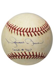 5/26/2005 Mariano Rivera Single-Signed Rawlings OML Game-Used Baseball