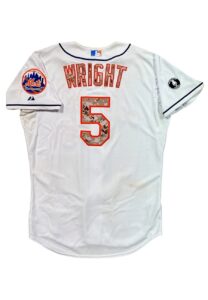 5/26/2014 David Wright NY Mets Game-Used Memorial Day Camo Home Jersey