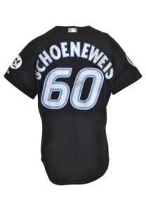 5/28/2006 Scott Schoeneweis Toronto Blue Jays Game-Used & Autographed Black Alternate Home Jersey