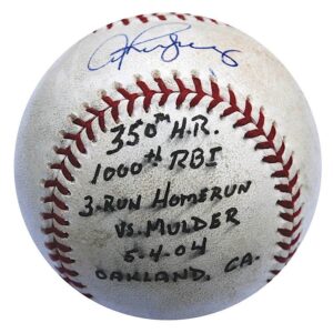 5/4/2004 Alex Rodriguez NY Yankees Game-Used & Autographed Baseball Used to Hit His 350th Career HR & 1000th RBI