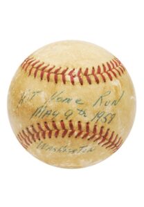 5/9/1958 Bob Turley Game-Used Home Run Baseball