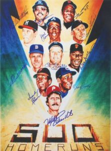 500 Home Run Club Autographed Rendering