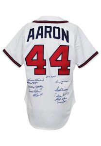 “500 Home Run Club” Multi-Signed Hank Aaron Atlanta Braves Home Jersey