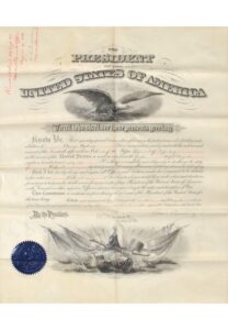 6/12/1879 Rutherford B. Hayes Signed Land Grant & 8/9/1886 Grover Cleveland Signed Appointment Document