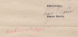 6/12/1962 Roger Maris NY Yankees Hand-Signed Letter on Team Letterhead to AL President Joe Cronin