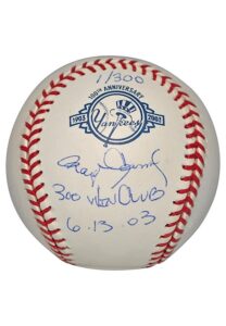 6/13/2003 Roger Clemens Single Signed Baseball with “300 Win Club” Inscription and Display Case