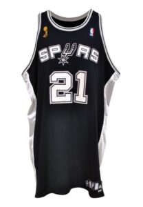 6/14/2007 Tim Duncan San Antonio Spurs NBA Finals Game 4 Championship Clinching Game-Used Road Jersey