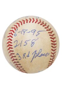 6/17/1995 & 6/18/1995 Sparky Anderson’s Game-Used & Autographed Baseballs From His 2,157th/2,158th Managerial Wins Tying/Passing Bucky Harris for Third Place All-Time