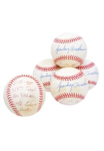 6/17/1995 Sparky Anderson Game-Used & Autographed Baseballs from His 2,157th Managerial Win