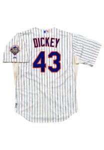 6/18/2012 R.A. Dickey NY Mets Game-Used Home Jersey