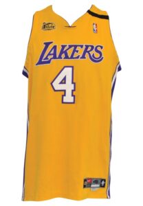 6/19/2000 Ron Harper Los Angeles Lakers NBA Finals Game-Used & Twice Autographed Home Uniform