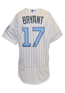 6/19/2016 Kris Bryant Chicago Cubs Father’s Day Game-Used Home Jersey