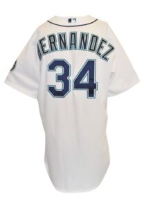 6/22/2015 Felix Hernandez Seattle Mariners Game-Used Home Jersey