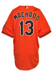 6/25/2016 Manny Machado Baltimore Orioles Game-Used Home Jersey