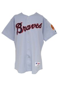 6/27/2004 Charles Thomas Atlanta Braves Turn Back The Clock Game-Used Road & Autographed Jersey