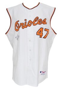 6/27/2004 Mike DeJean Baltimore Orioles Turn Back The Clock Game-Used & Autographed Home Vest