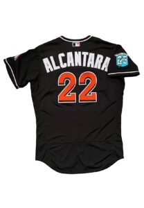 6/29/2018 Sandy Alcantara First MLB Win Miami Marlins Game-Used Alternate Jersey