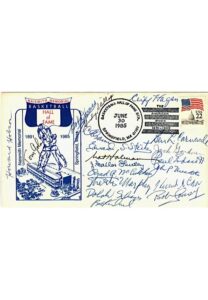 6/30/1985 Naismith Memorial Basketball Hall of Fame Multi-Signed Cachet