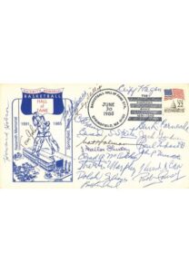 6/30/1985 Naismith Memorial Basketball Hall of Fame Multi-Signed Cachet