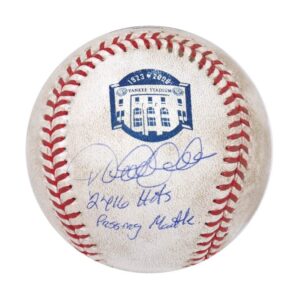 6/4/2008 Derek Jeter NY Yankees Game-Used & Autographed Baseball Inscribed “2416 Hits Passing Mantle”