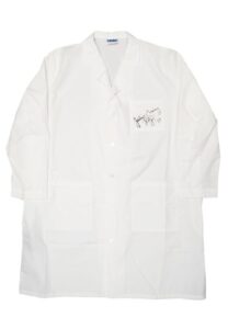 6/5/1997 Julius “Dr. J” Erving Press Conference Worn & Autographed Lab Coat