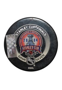 6/7/2004 Craig Conroy Calgary Flames Stanley Cup Finals Game-Used Goal Puck