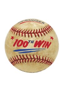 6/9/1991 Orel Hershiser LA Dodgers 100th Career Win Game-Used Baseball