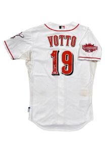 6/9/2015 Joey Votto Cincinnati Reds Game-Used & Signed Four Home Run Home Jersey