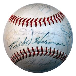 7/11/1964 Old Timers Day Team Autographed Baseball from Hall of Famer Ted Lyons