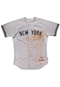 7/12/2015 Rob Refsnyder NY Yankees MLB Debut Game-Used Road Jersey