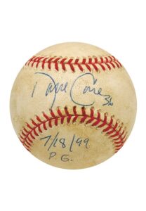 7/18/1999 David Cone NY Yankees Game-Used & Autographed Baseball From His Perfect Game