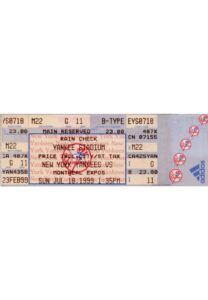 7/18/1999 New York Yankees vs. Montreal Expos Full Ticket from David Cone’s Perfect Game