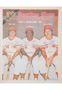 7/28/1973 Sporting News “Cincy’s Dream-Game Trio” Signed by Pete Rose, Joe Morgan & Johnny Bench