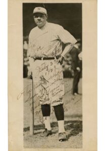 7/3/1929 Babe Ruth Autographed Photo