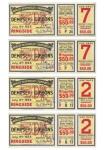 7/4/1923 Dempsey vs. Gibbons Full Tickets