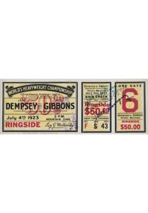 7/4/1923 Jack Dempsey vs. Tommy Gibbons Dual-Signed Full Ringside Ticket