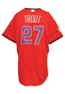 7/4/2016 Mike Trout Los Angeles Angels Of Anaheim Game-Used Road Jersey