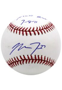 7/8/2011 Mike Trout Single-Signed & Inscribed “MLB Debut” OML Baseball