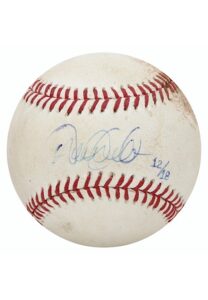 8/11/2014 Derek Jeter Game-Used & Single-Signed LE OML Baseball From Career Hit #3,431 Game