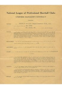 8/25/1933 Max Carey Signed Contract