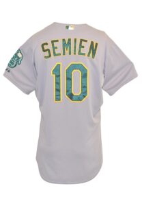 8/26/2015 Mark Semien Oakland Athletics Game-Used Road Jersey